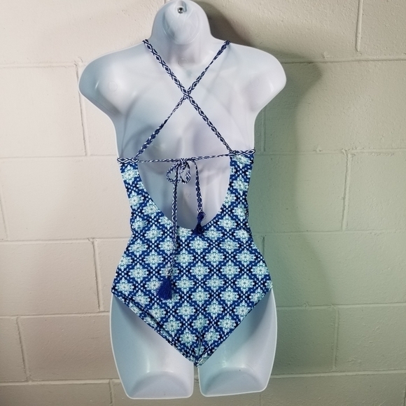 Lands End geo mosaic mixed print one piece swimsuit - Picture 8 of 10